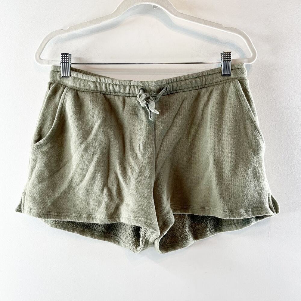 Z Supply Cotton High Rise Tie Dye Lounge Shorts Green Medium